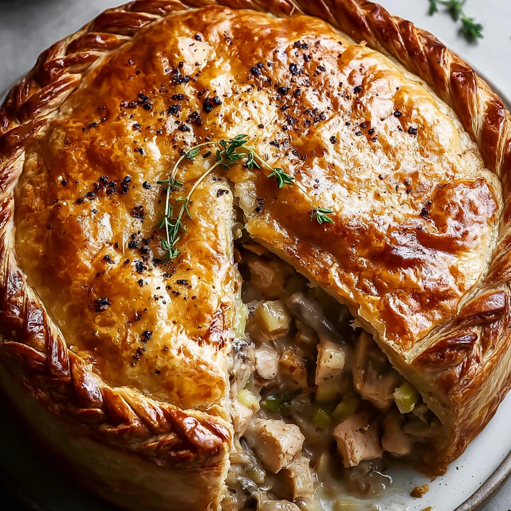 Creamy Chicken Mushroom and Leek Puff Pastry Pie Delight