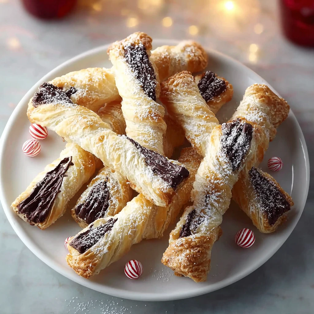 Delicious Peppermint Puff Pastry Sticks for Festive Snacking