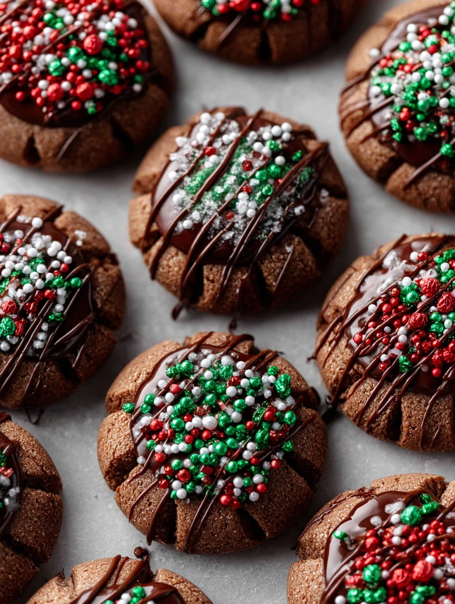 Chocolate Thumbprint Christmas Cookies