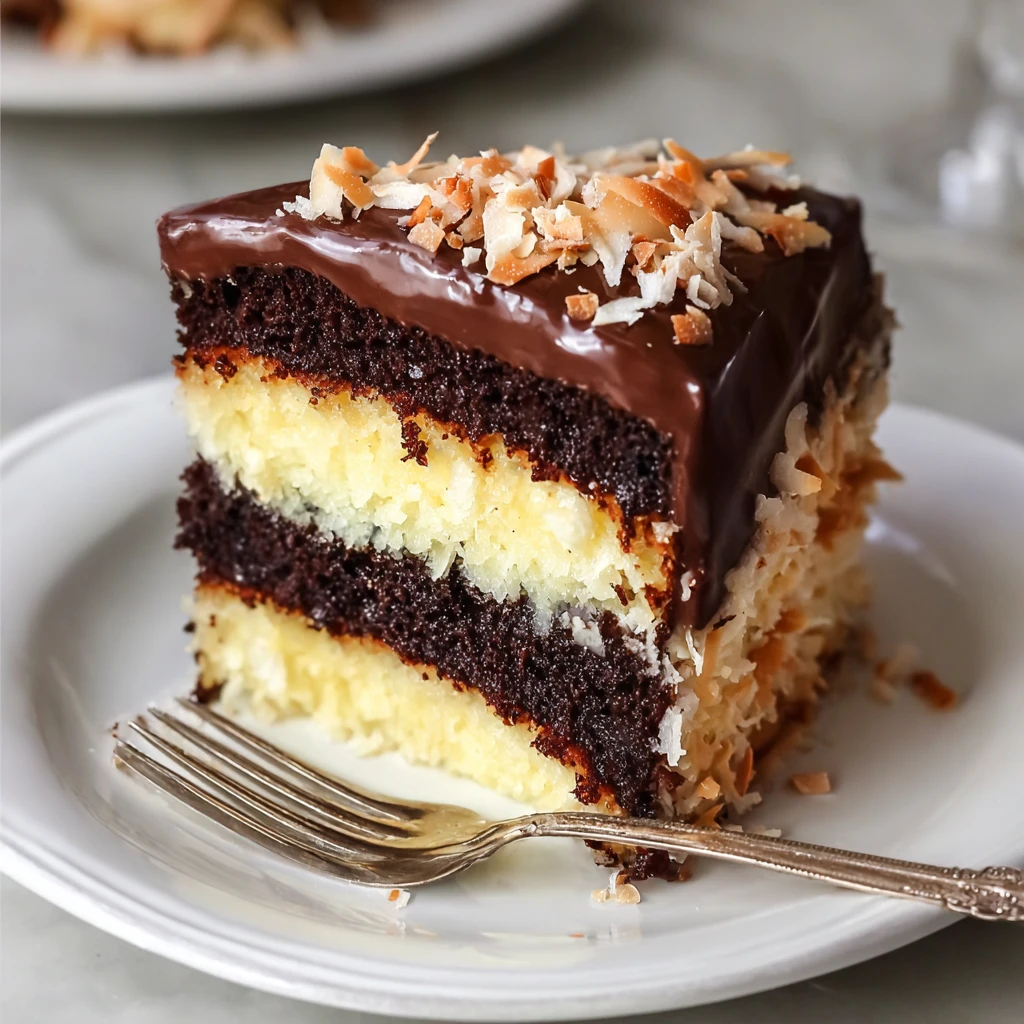 Indulge in Triple Layer Chocolate Coconut Macaroon Cake Delight