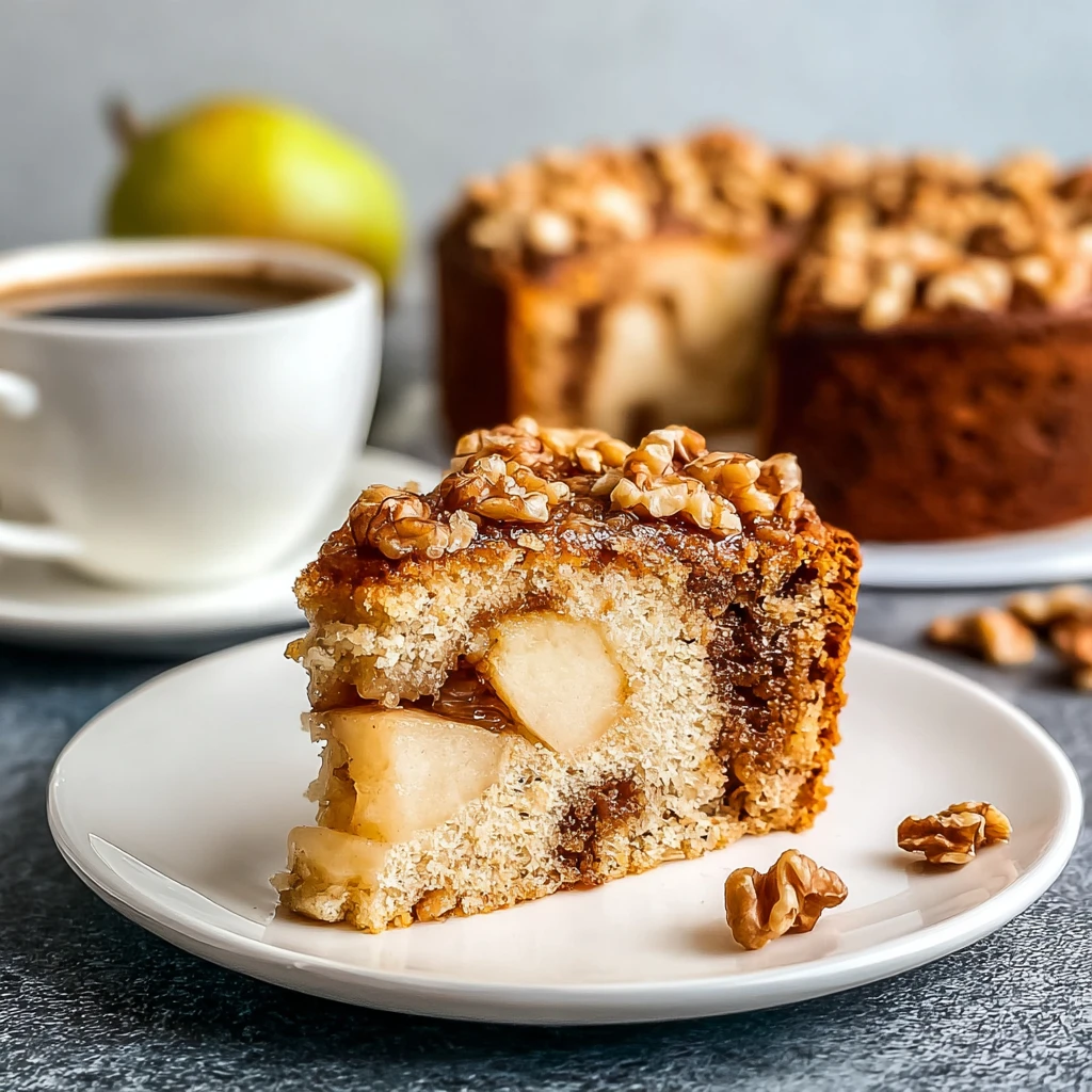 Irresistible Pear Walnut Coffee Cake Recipe to Savor
