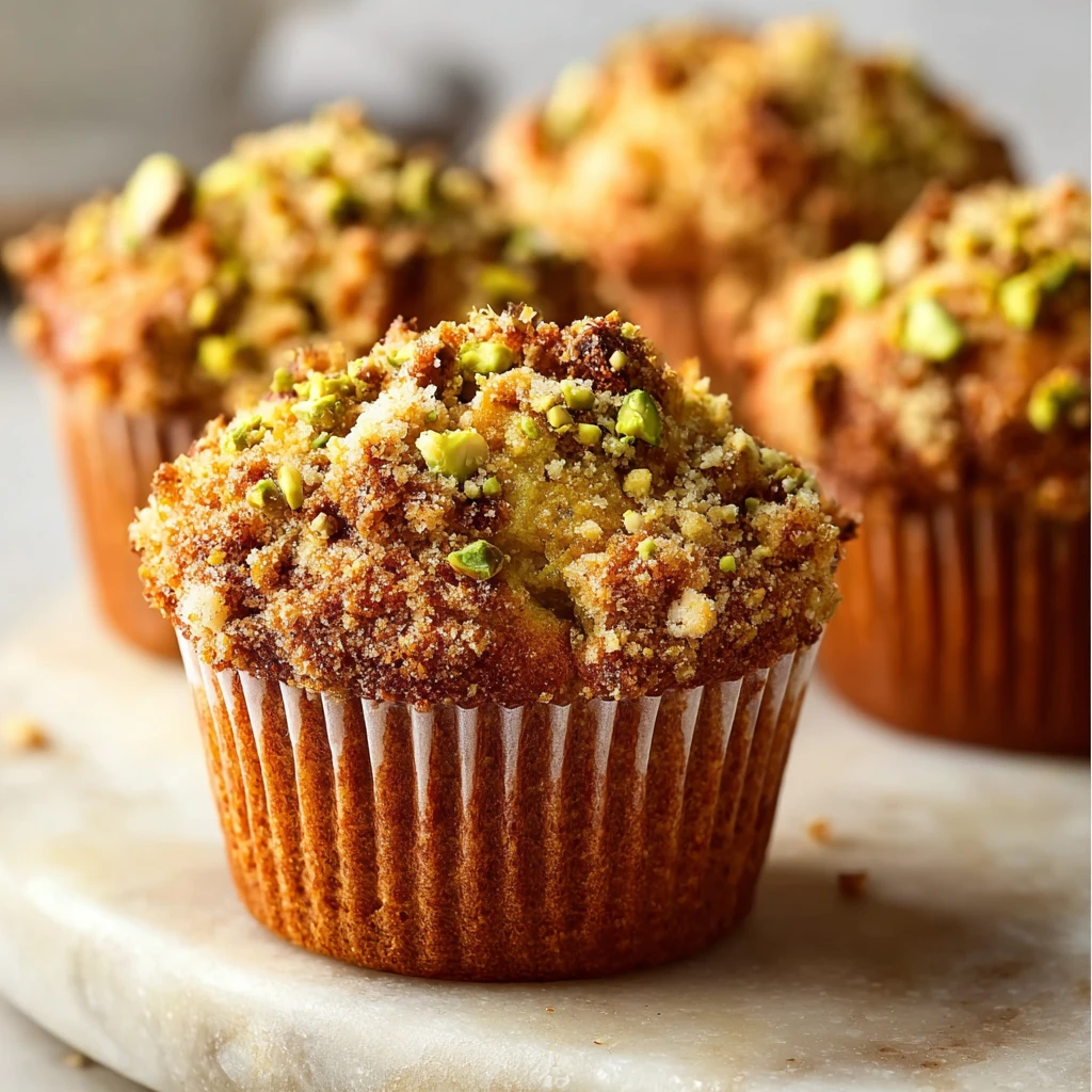 Irresistible Pistachio Muffins With Pistachio Crumble Topping