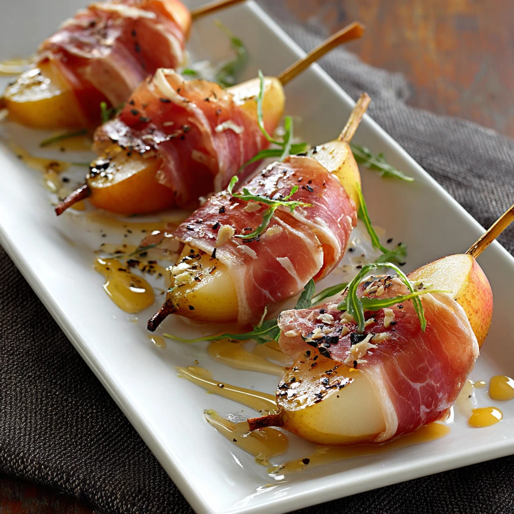 Irresistible Prosciutto Wrapped Pears with Honey Delight