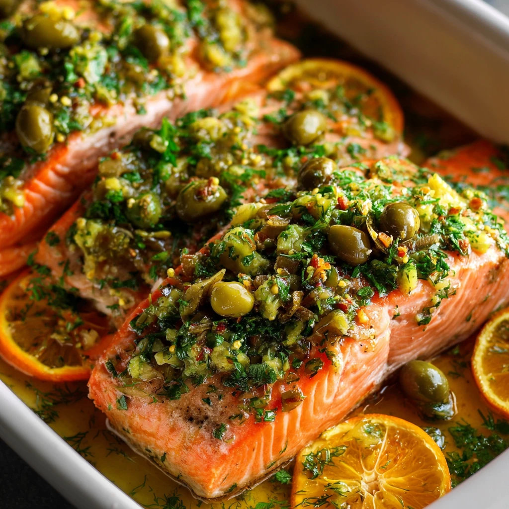 Olive-Citrus Slow Roasted Salmon
