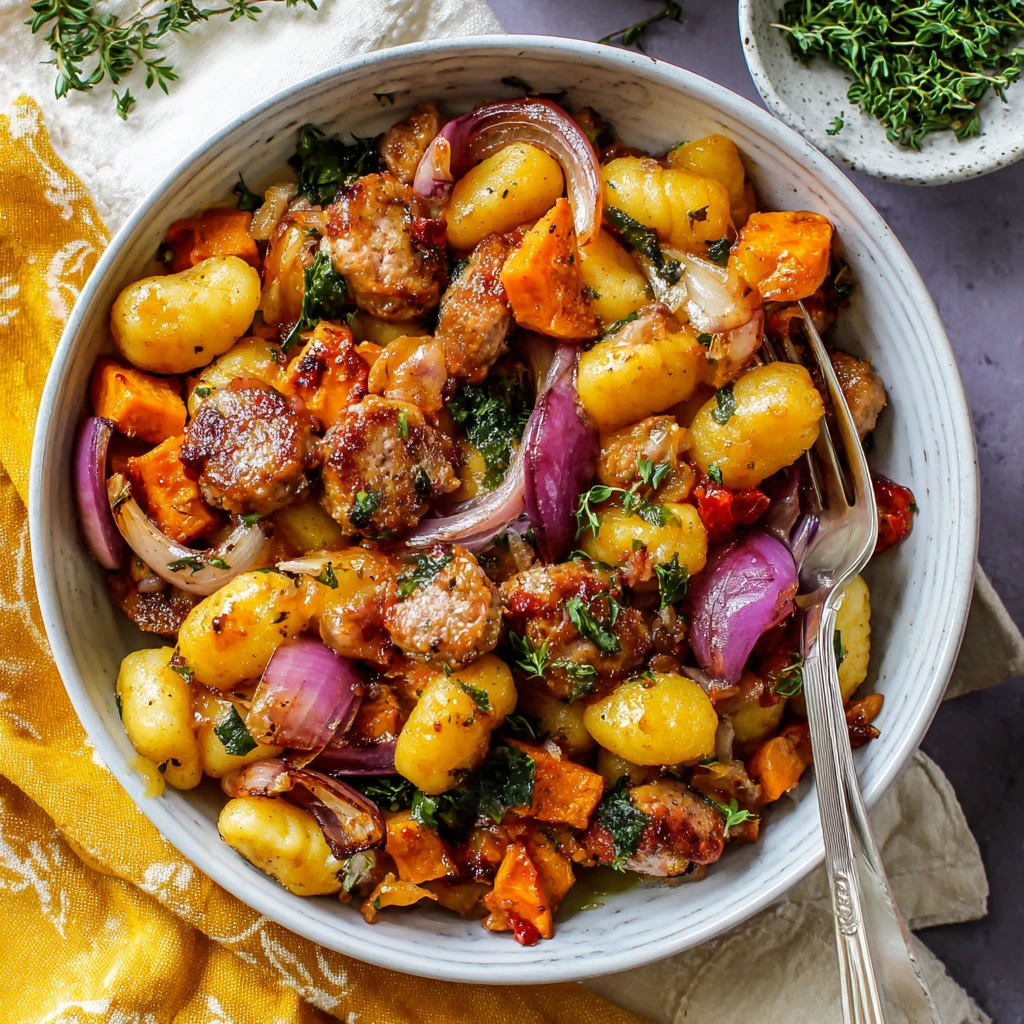 Sheet Pan Butternut Squash and Sausage Gnocchi