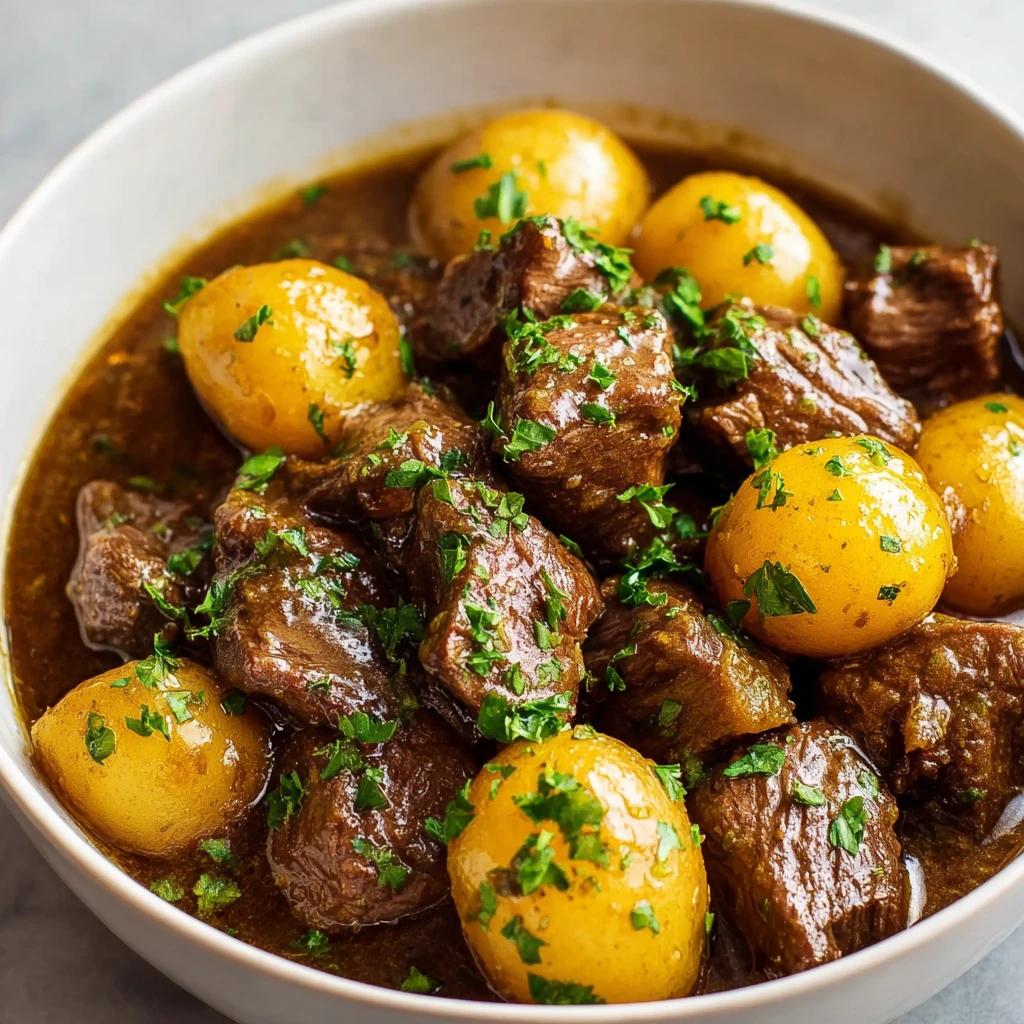 4ingredient Slow Cooker Beef Tips Potatoes