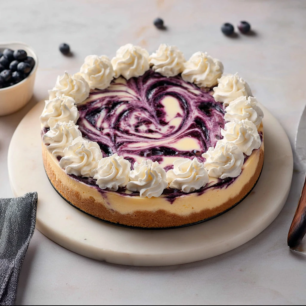 Blueberry Swirl Cheesecake