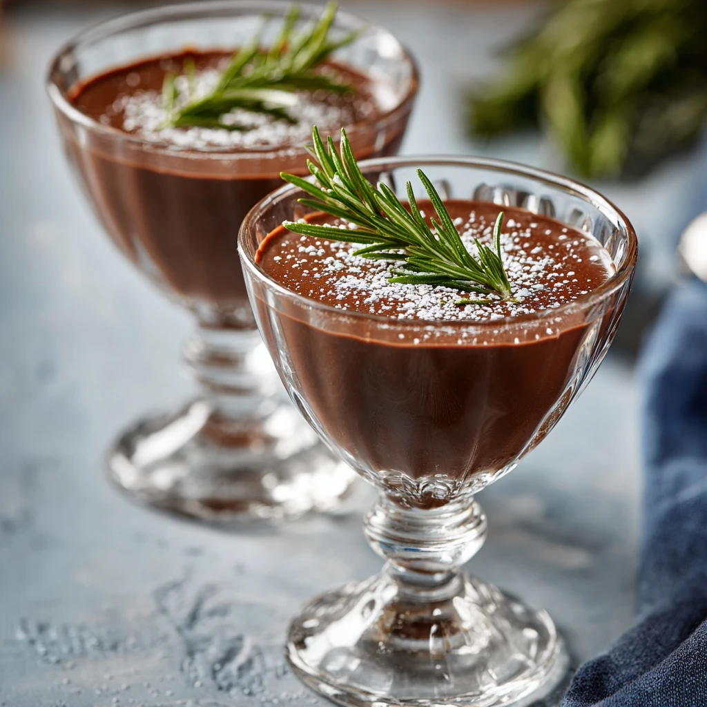 Chocolate and Rosemary Panna Cotta
