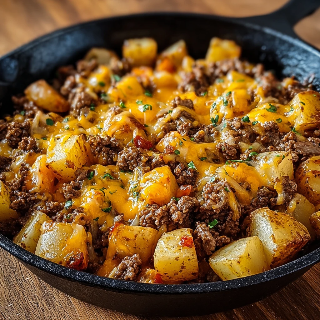 Enjoy Cheesy One Pot Beef and Potatoes for a Hearty Dinner