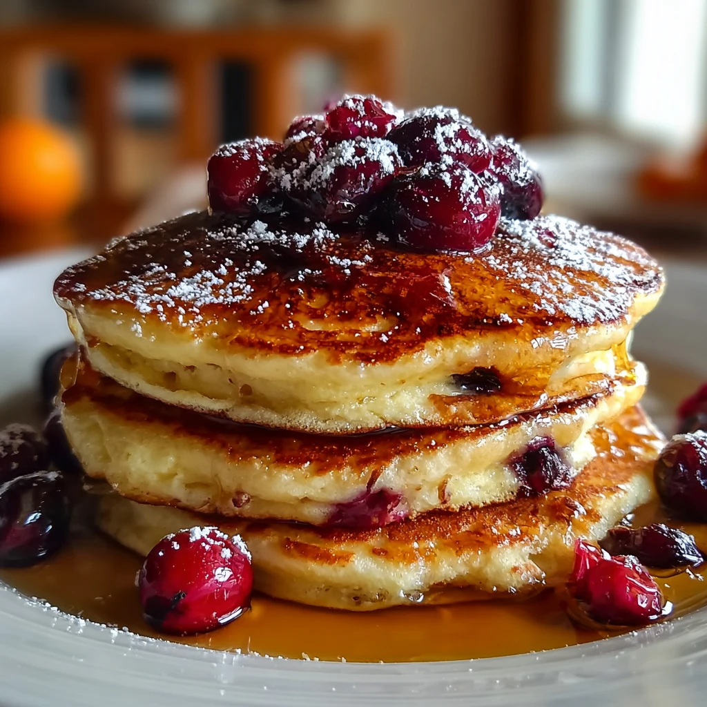 Fluffy Cranberry Orange Ricotta Pancakes for a Fresh Breakfast Delight