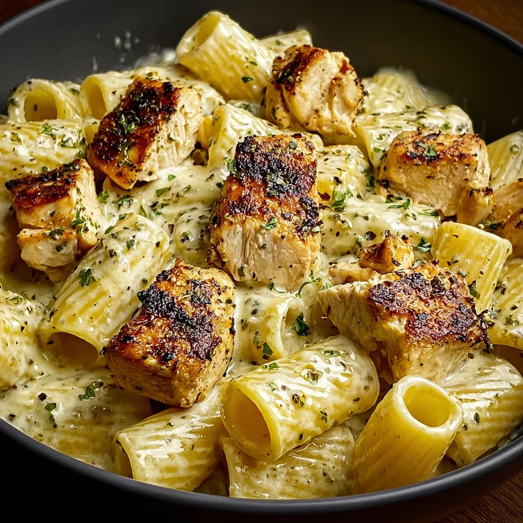 Indulge in Garlic Parmesan Chicken Rigatoni: A Creamy Delight!