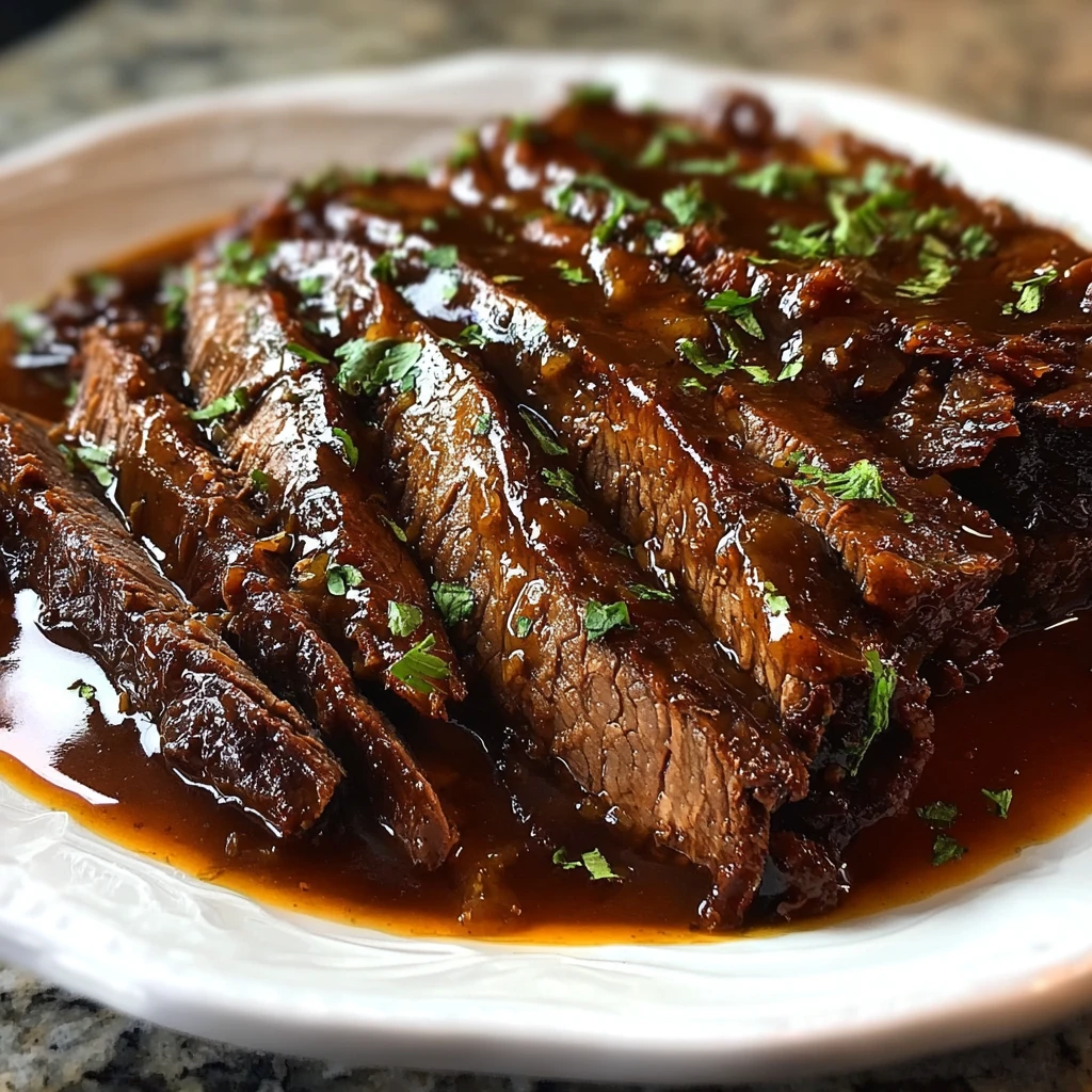 Indulge in Slow Cooker Honey Garlic Beef Brisket for Dinner