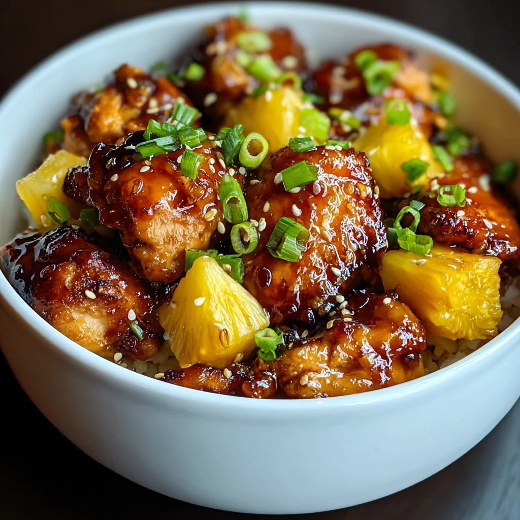 Indulge in Sweet Sticky Pineapple Bourbon Chicken Tonight!