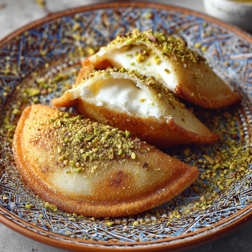 Qatayef (Stuffed and Fried Pancakes)